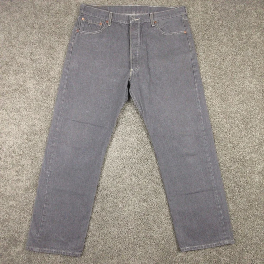 Levis Jeans Mens 36x29 (Tag 38x32) Gray 501 XX Button Fly Shrink to Fit Denim